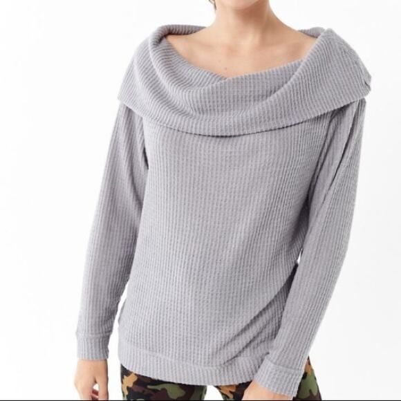 UO Out From Under Carlee Thermal Sweater Top Cowl Neck Orange Long Sleeve XS - Picture 11 of 12